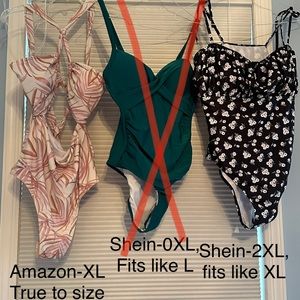 Brand new- Amazon & shein bathing suits, L & XL